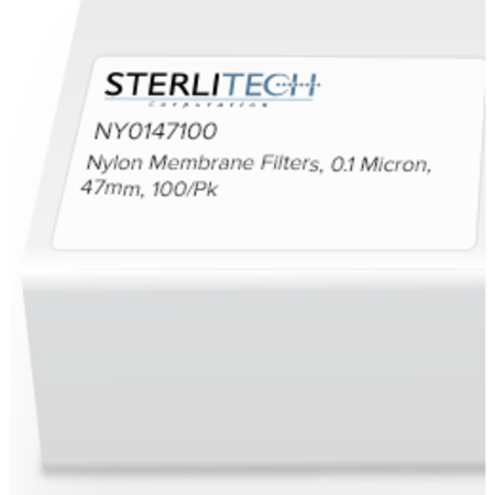 STERLITECH Nylon Membrane Filters, 0.1 Micron, 47mm, PK100 NY0147100